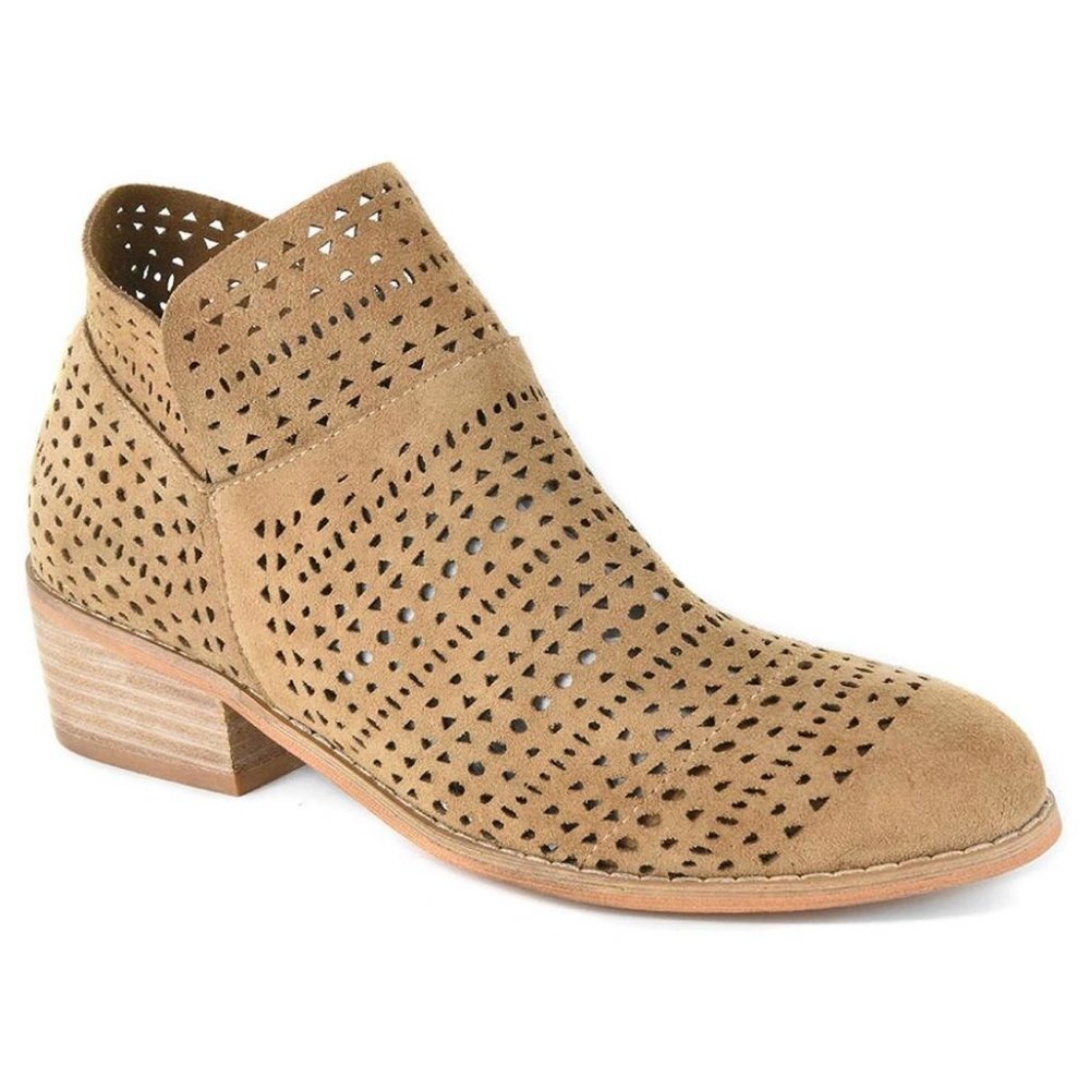 Corkys Brier Cut Out Ankle Bootie - Tan Suede